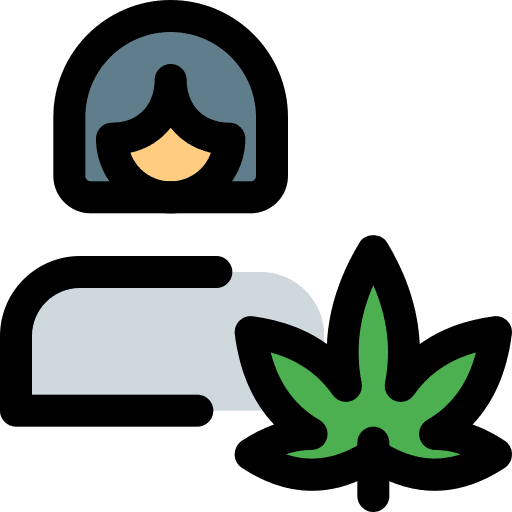 Woman weed nature drug icon