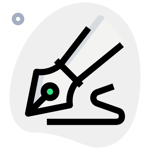 Fountain pen education signature nib icon