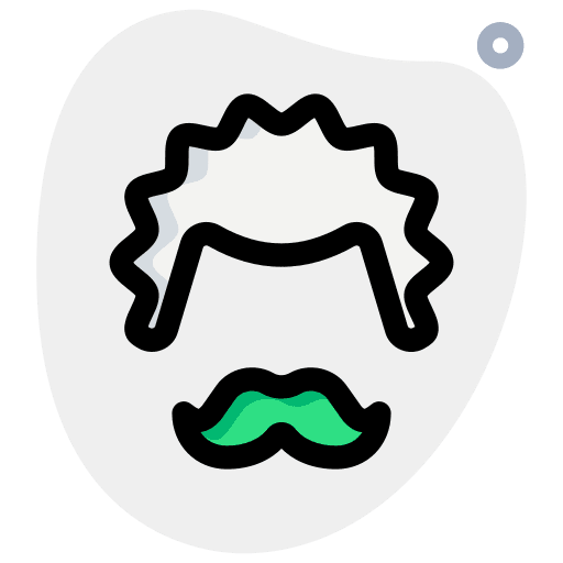 Mustache curly hair young mustache icon
