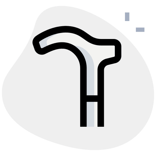 Cane healthcare and medical walking stick old stick icon