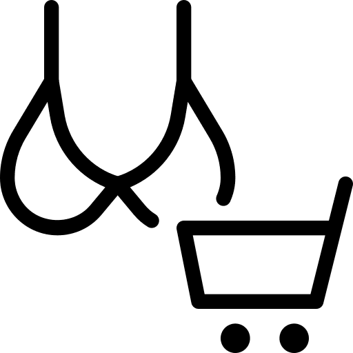 Shopping cart commerce and shopping bra panty icon