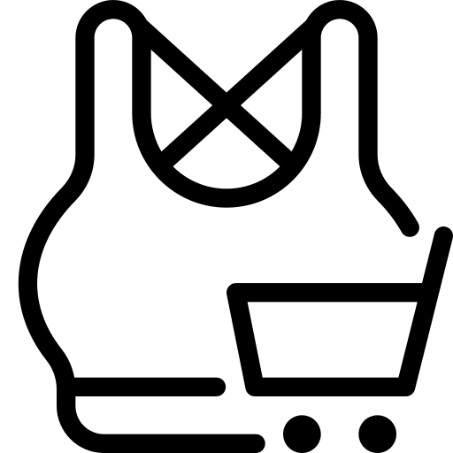 Sports bra sport clothes commerce and shopping shopping cart icon