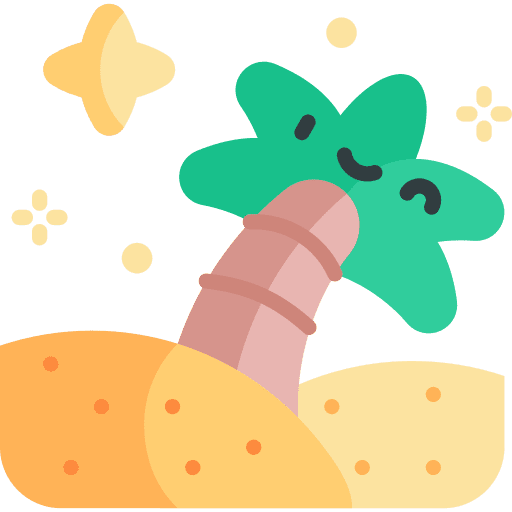Palm tree star desert nature icon