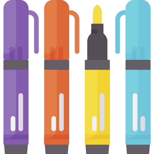 Highlighter school material art and design marker icon
