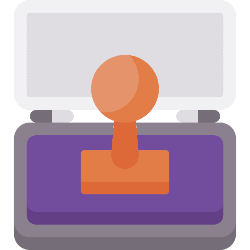 Ink pad stamps stationery stamp icon