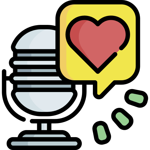 Podcast communications bubble chat microphone icon