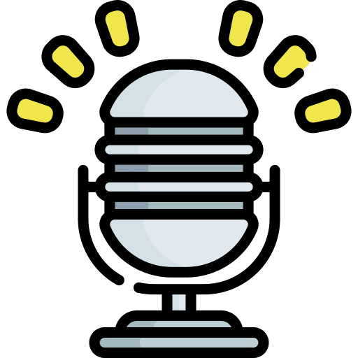 Podcast radio sound microphone icon