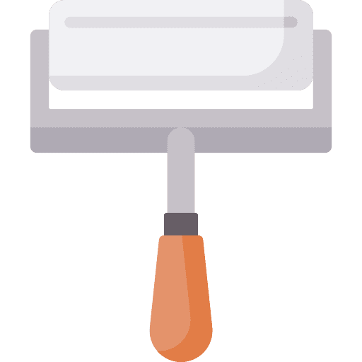 Roller paint rubber hobbies and free time utensil icon