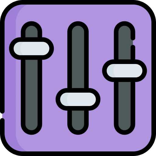Sound mixer sliders panel audio icon