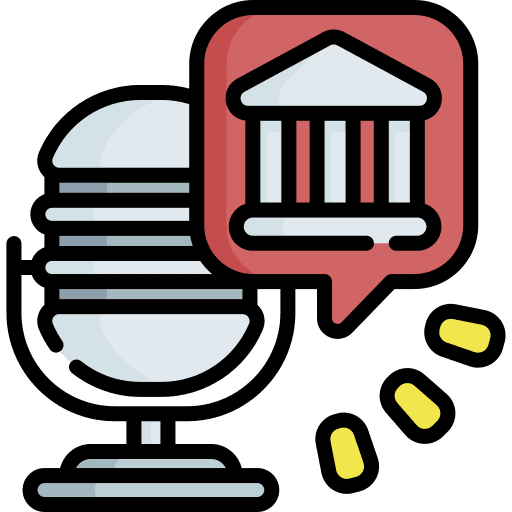 Government podcast communications audio bubble chat icon