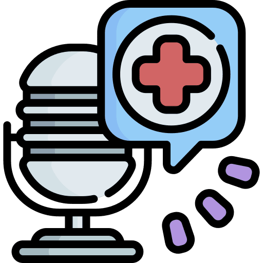 Health podcast bubble chat audio health podcast icon