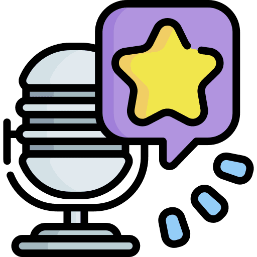 Podcast rating microphone star icon