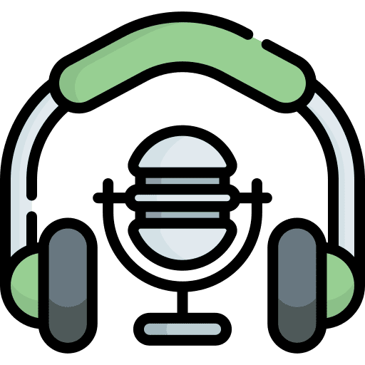 Earphones podcast headphone broadcast icon