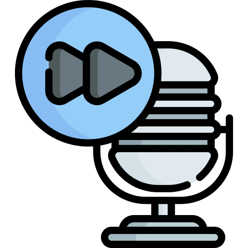 Fast forward communications music and multimedia podcast icon