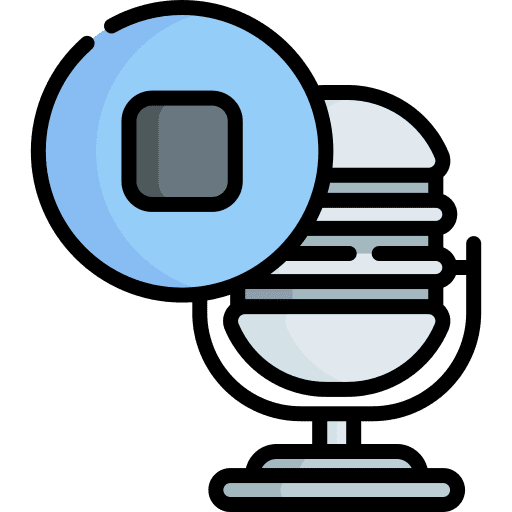 Stop button microphone stop button communications icon