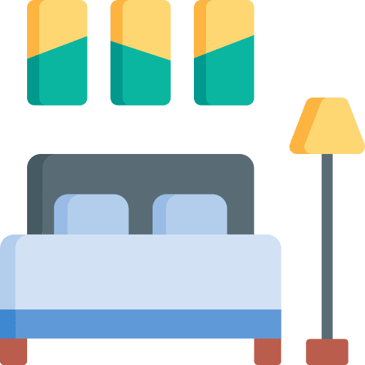 Bedroom furniture and household sleep picture icon