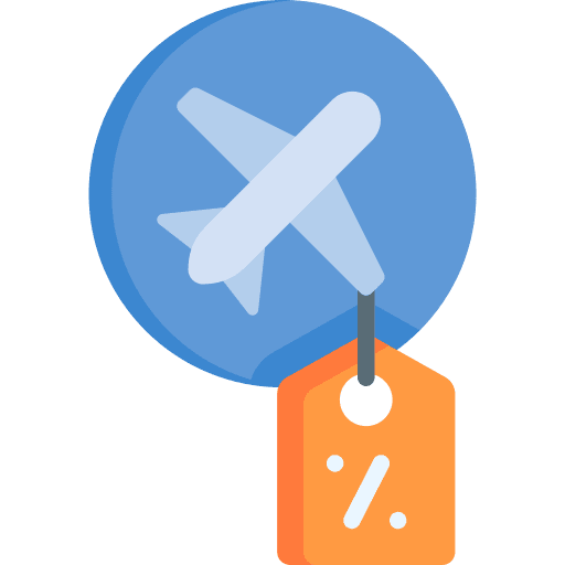 Cheap flight trip discount plane icon