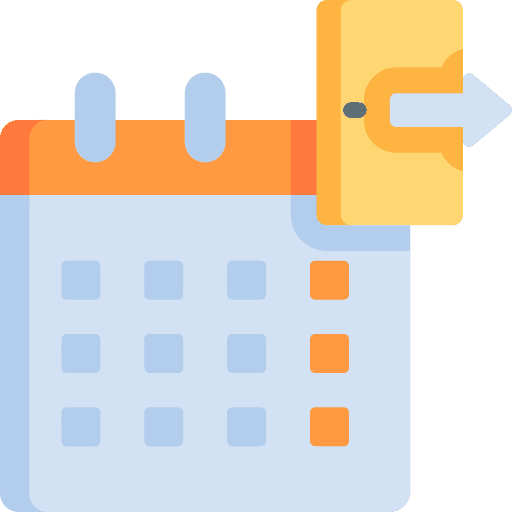 Check out check out time and date reservation icon