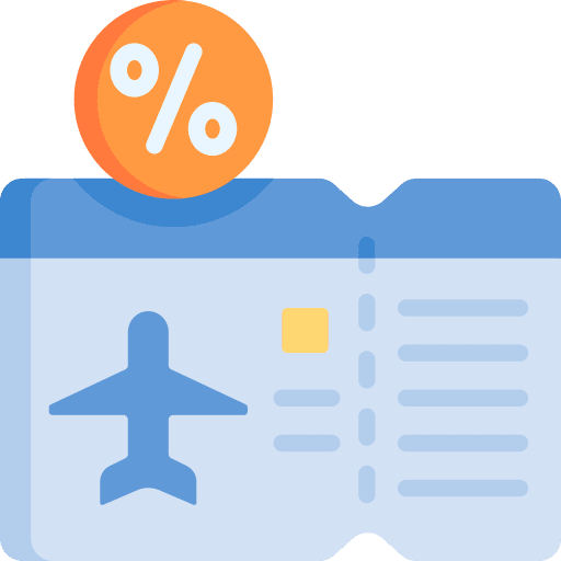 Ticket holidays vacation discount icon