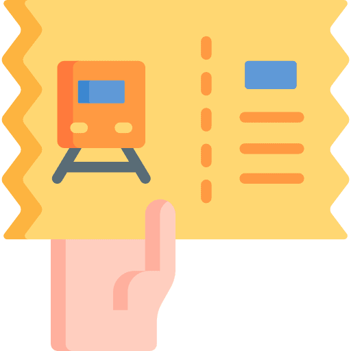 Train ticket trip vacation travel icon