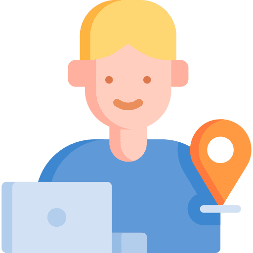 Travel agent man caucasian blonde icon