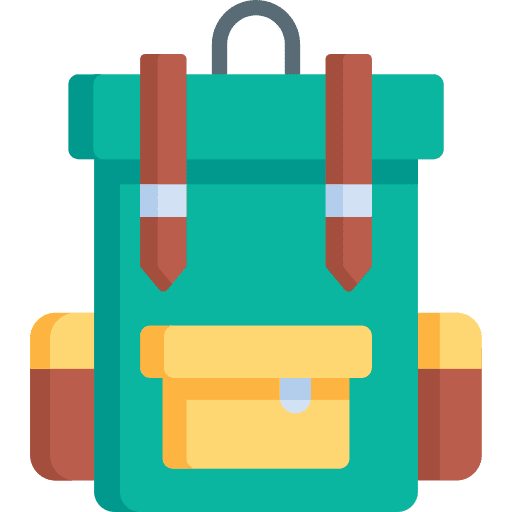 Backpack baggage bag travel icon
