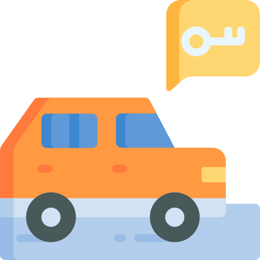 Car rental transportation locked car car key icon