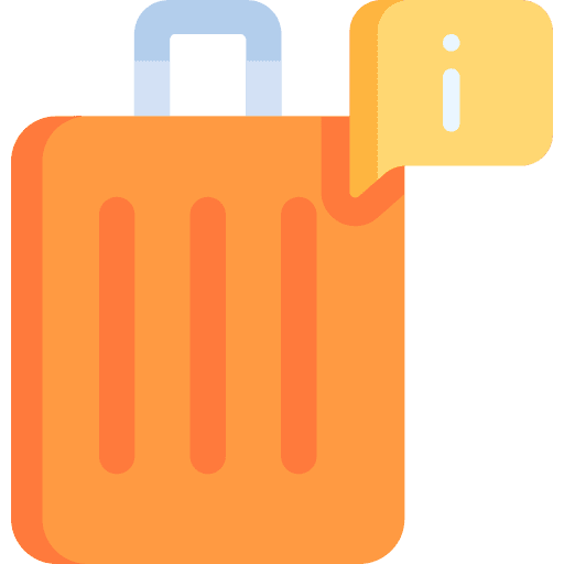Information travel luggage holidays icon