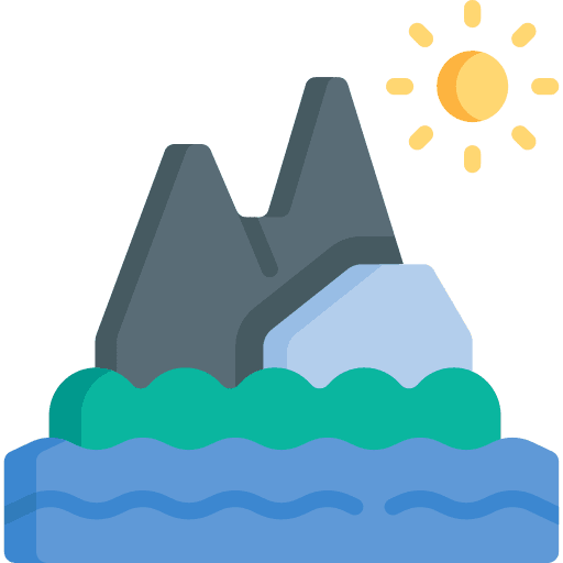 Island nature summer water icon
