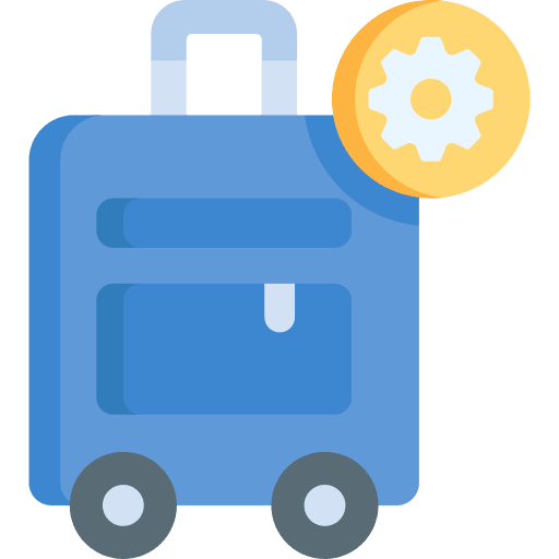 Luggage travel wheeled trip icon
