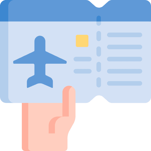 Ticket holidays vacation airplane icon