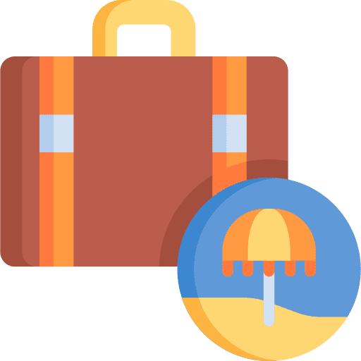 Vacation luggage baggage beach icon