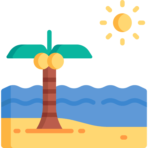 Beach holidays summer palm tree icon