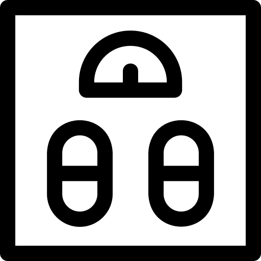 Body scale weighing machine healthcare and medical body scale icon