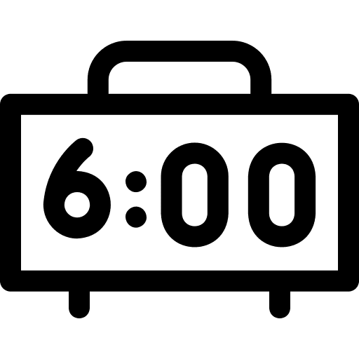 Digital clock time and date time hour icon