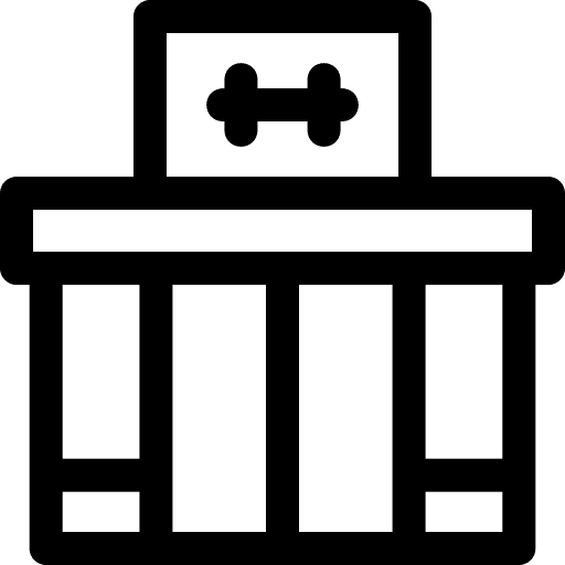 Gym building gymnasium place icon