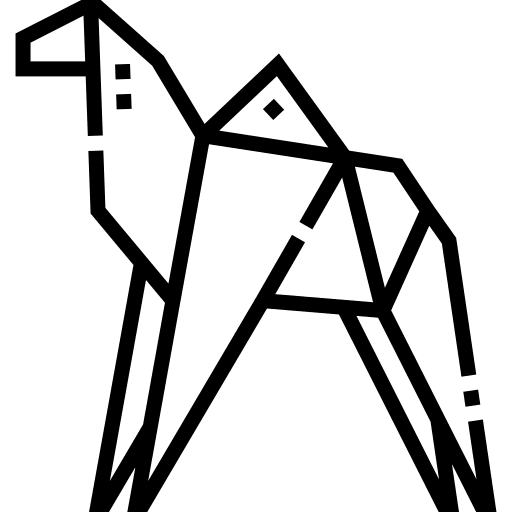 Camel art and design paper animal icon