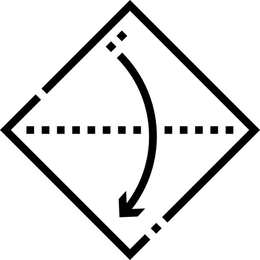 Fold paper origami instruction icon