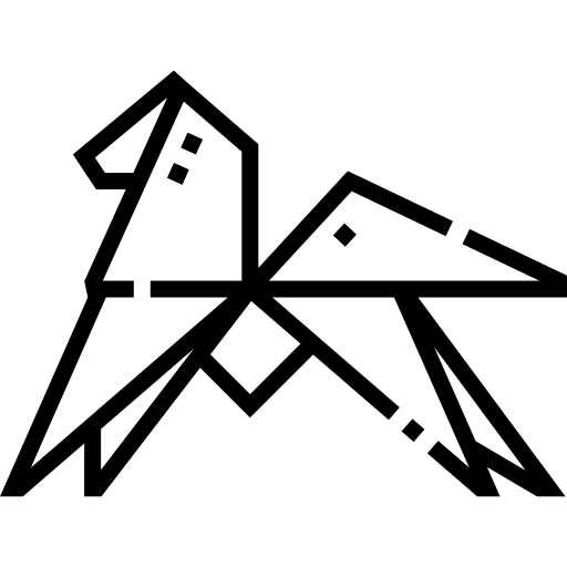 Horse fold animal origami icon