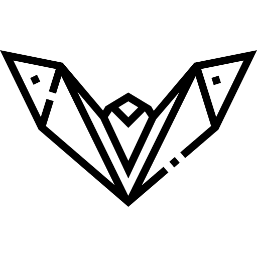 Bat bat animal origami icon