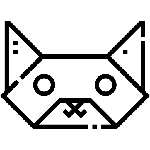 Cat origami art cat icon