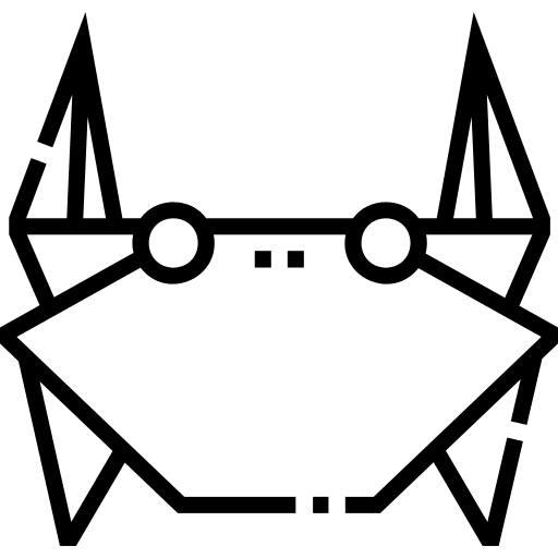 Crab origami paper crab icon