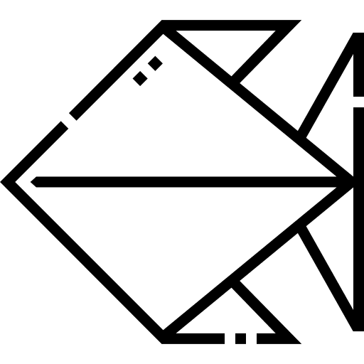 Fish paper fish art and design icon