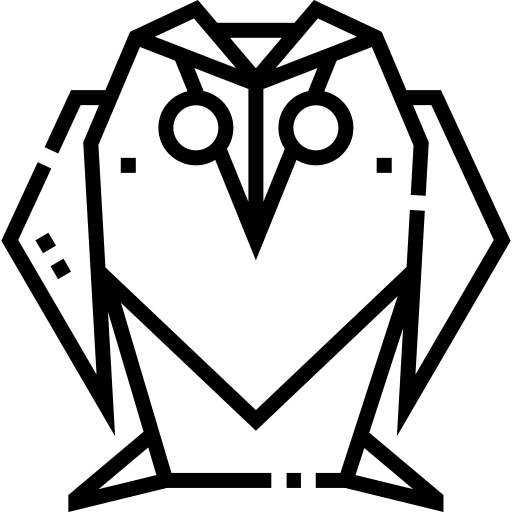 Owl craft animal paper icon