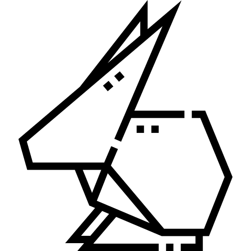 Rabbit origami craft art icon