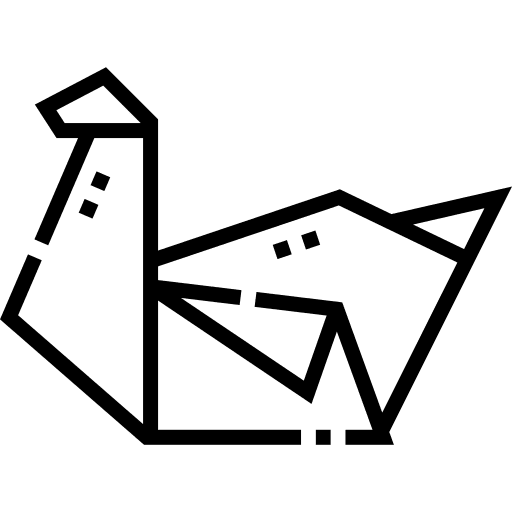 Swan paper swan origami icon