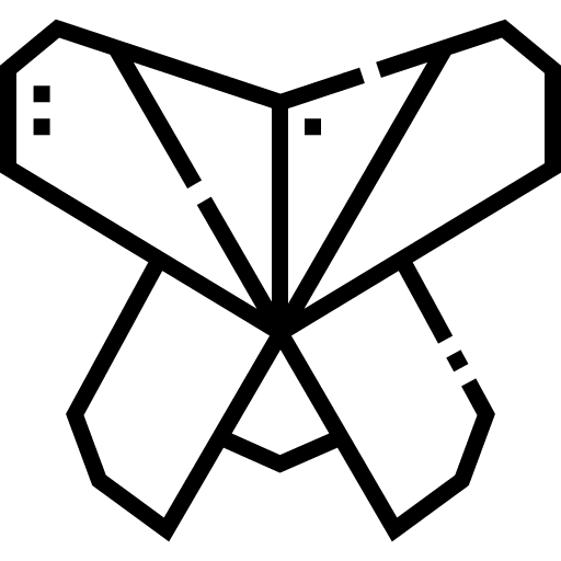 Butterfly paper craft art icon