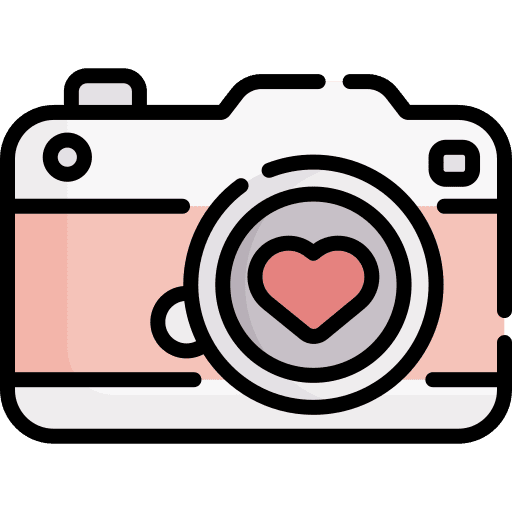 Camera electronics heart photo icon