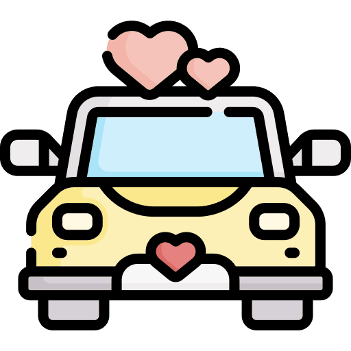 Wedding car heart wedding car automobile icon