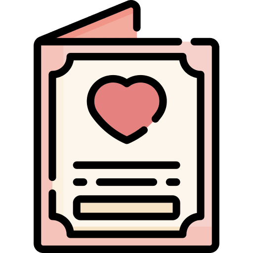 Wedding card heart message romantic icon